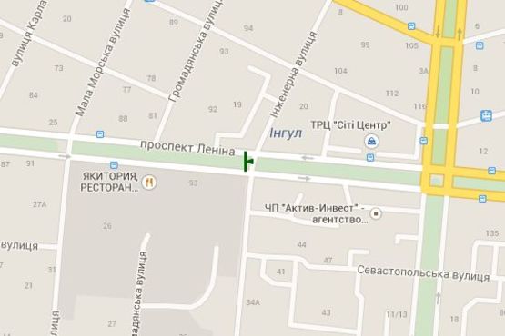 Схема рекламной плоскости по адресу Леніна просп. - Iнженерна вул., (призма) №1