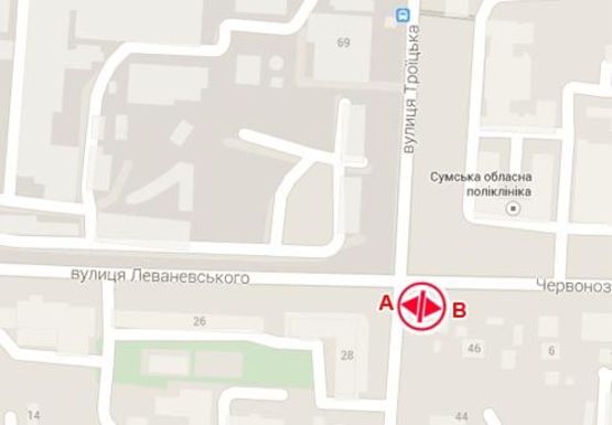 Схема рекламной плоскости по адресу Краснозвездная ул. - Троицкая ул.