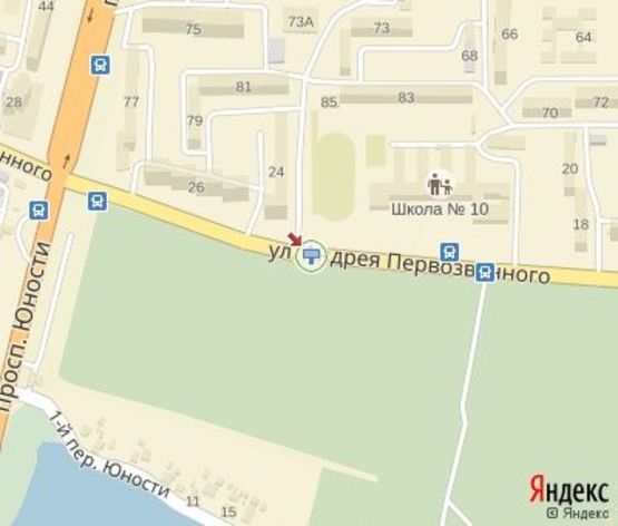 Схема рекламної площини за адресою Первозванного ул., 22 (400м до пр. Космонавтов)