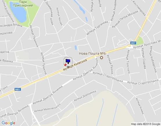 Схема рекламной плоскости по адресу м. Бровари, вул. Київська, 114