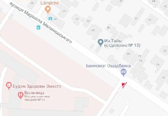 Схема рекламної площини за адресою Малиновского ул., 57