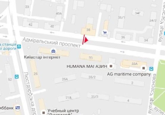 Схема рекламної площини за адресою Адмиральский пр.,38 [31 А]