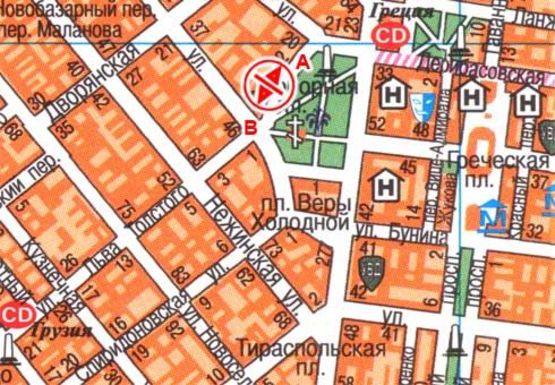 Схема рекламної площини за адресою Соборная ул., 6