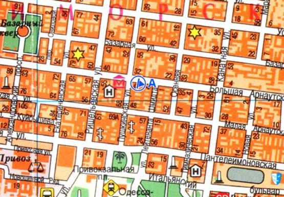 Схема рекламної площини за адресою Б. Арнаутская ул., 47 - Пушкинская ул.