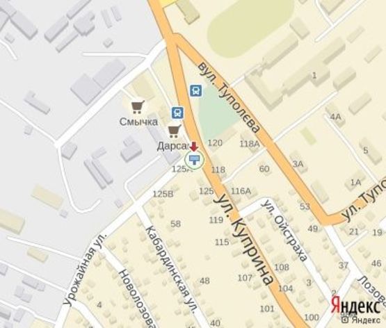 Схема рекламной плоскости по адресу Куприна ул., 12а (рынок "Смычка"), дв-е к Освобождения пл.