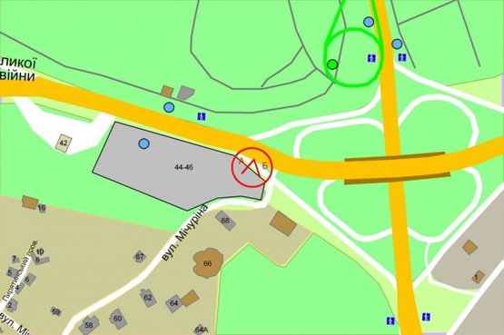Схема рекламной плоскости по адресу Дружбы Народов бульвар  / развязка моста Патона  (съезд  на Надднепрянское шоссе)