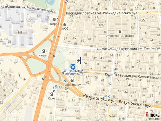 Схема рекламной плоскости по адресу Автовокзал