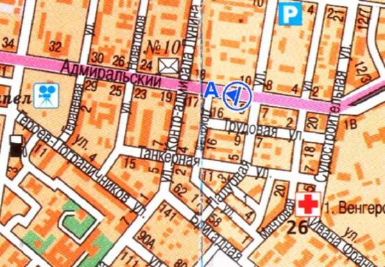 Схема рекламної площини за адресою Адмиральский пр. [14 А]