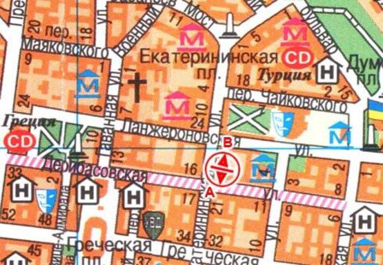 Схема рекламної площини за адресою Екатерининская ул., 17