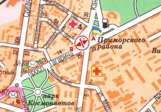 Схема рекламної площини за адресою Гагарина пр., 12 B