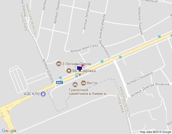 Схема рекламной плоскости по адресу м. Бровари, вул. Київська, 18