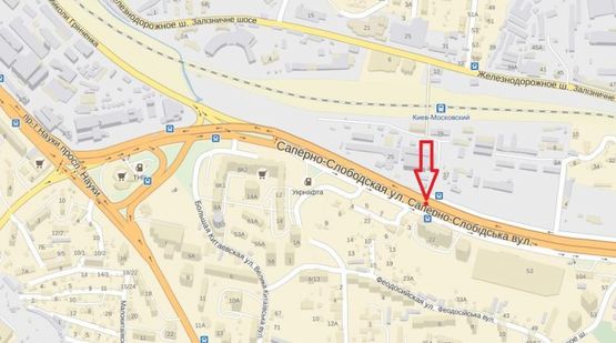 Схема рекламной плоскости по адресу Саперно-Слободская 22 в направлении Южного моста (пешеходный мост, центральный распределитель)