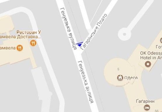 Схема рекламної площини за адресою Генуэзская ул. - пляж Аркадия