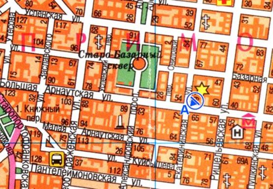 Схема рекламної площини за адресою Екатерининская ул., 77 - Б. Арнаутская ул.