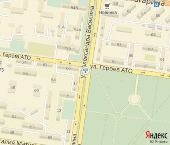 Схема рекламной плоскости по адресу Васякина ул.,17, дв-е к Соборности ул.