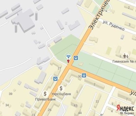 Схема рекламної площини за адресою Сичеславская ул.- Электрическая ул., 2 (ост."КРЭС"), к Ракитина ул.