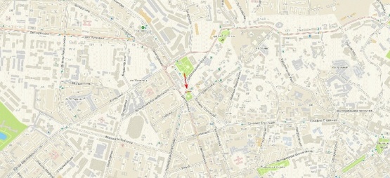 Схема рекламної площини за адресою Артема ул., возле ул.Черновола, в центр