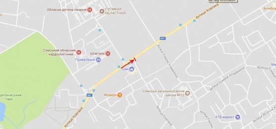 Схема рекламной плоскости по адресу Ковпака ул.