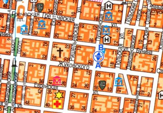 Схема рекламної площини за адресою Пушкинская ул., 19