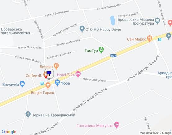 Схема рекламной плоскости по адресу м. Бровари, вул. Київська, 89