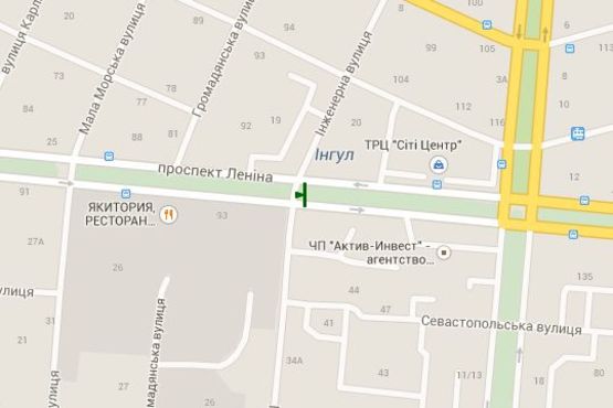 Схема рекламной плоскости по адресу Леніна просп. - Iнженерна вул., (призма) №2