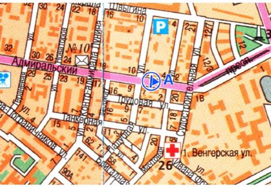 Схема рекламної площини за адресою Адмиральский пр.,8 [11 А]