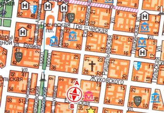 Схема рекламной плоскости по адресу Екатерининская ул., 36