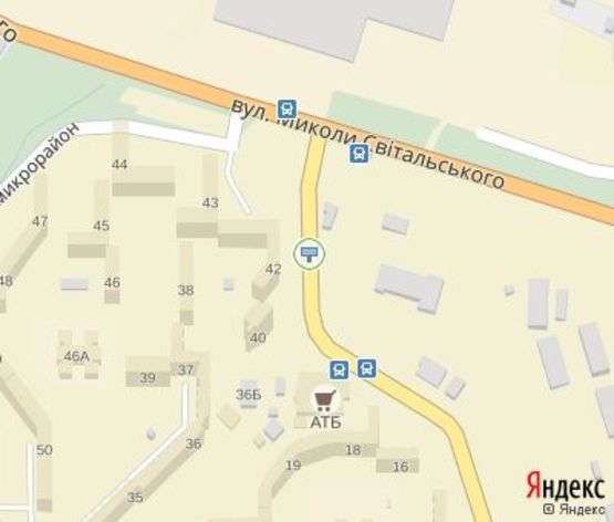 Схема рекламной плоскости по адресу мкр. Горняцкий, 42 (ТЦ "АТБ", конечная МТС), дв-е к мкр. Солнечный