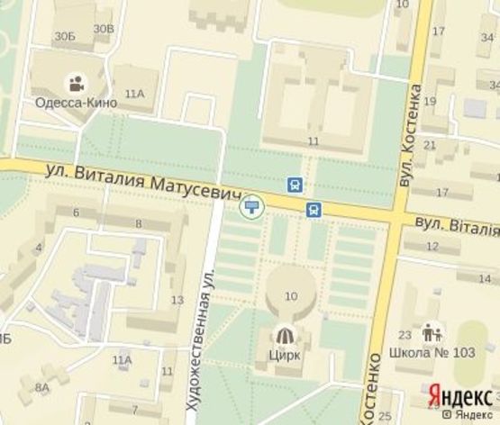 Схема рекламної площини за адресою Матусевича ул., 10 (цирк, КТУ), дв-е к Васякина ул.