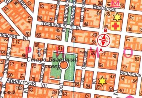 Схема рекламної площини за адресою Екатерининская ул., 51