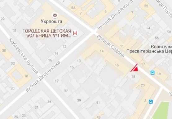 Схема рекламної площини за адресою Садовая ул., 18