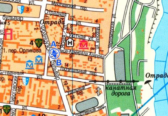 Схема рекламной плоскости по адресу Французский блв., 9 - Азарова ул.