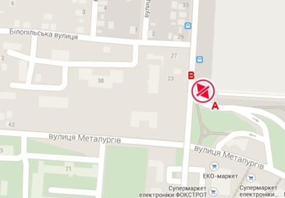 Схема рекламної площини за адресою Металургов ул.