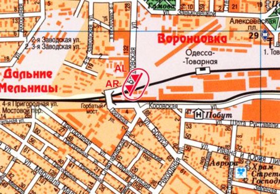 Схема рекламной плоскости по адресу Балковская ул., 213, Горбатый мост