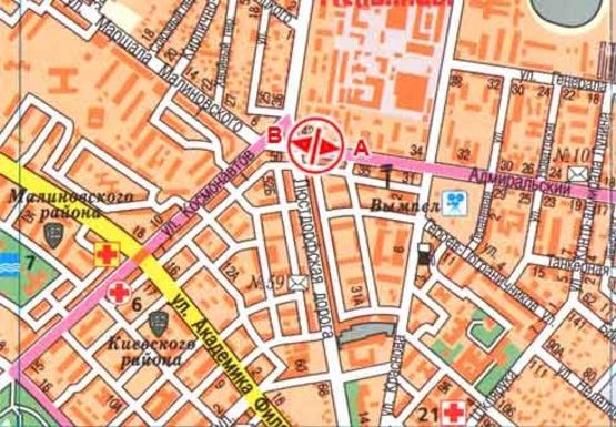 Схема рекламної площини за адресою Адмиральский пр.,40 [35 А]