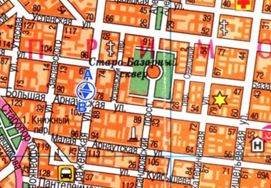 Схема рекламної площини за адресою Преображенская ул., 61 - Б. Арнаутская ул., остановка