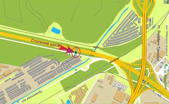 Схема рекламной плоскости по адресу Столичное ш/Выдубичи (АЗС ТНК) (А)
