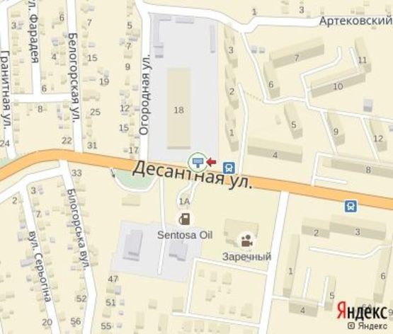 Схема рекламной плоскости по адресу Крессовская дамба/5 - Десантная ул., 1а, от  мкр. Заречный