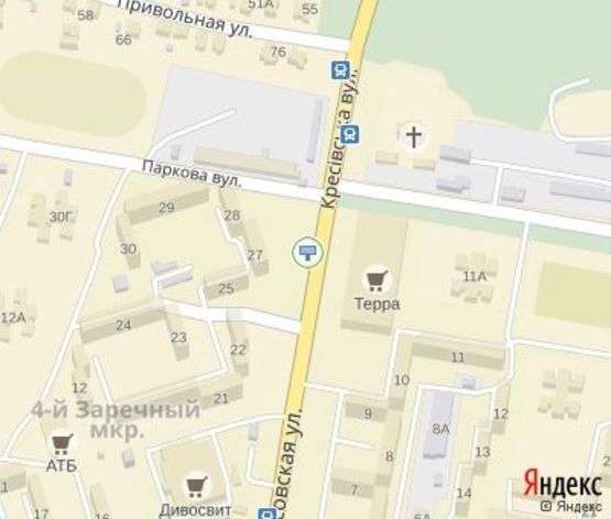 Схема рекламной плоскости по адресу мкр. 5-й Заречный, 25 (супермаркет "Варус"), дв-е к 129 кв.