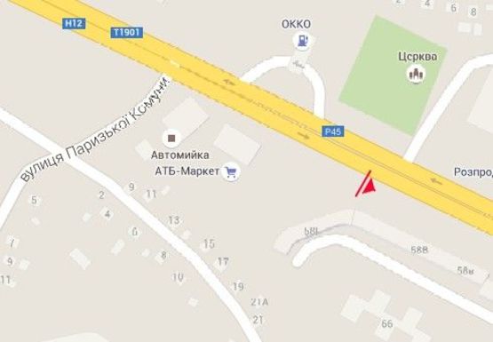 Схема рекламной плоскости по адресу Харьковская ул., 58