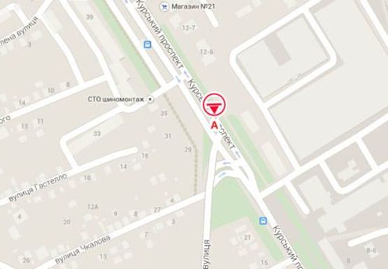 Схема рекламної площини за адресою Курский пр-т (Укрросметалл)