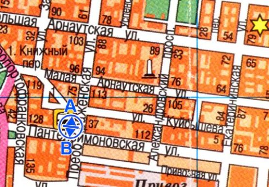 Схема рекламної площини за адресою Преображенская ул., 77 - Пантелеймоновская ул., остановка