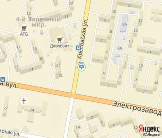 Схема рекламной плоскости по адресу мкр. 5-й Заречный, 5 (ост. "5-й Заречный", ТК " Дывоцвит")