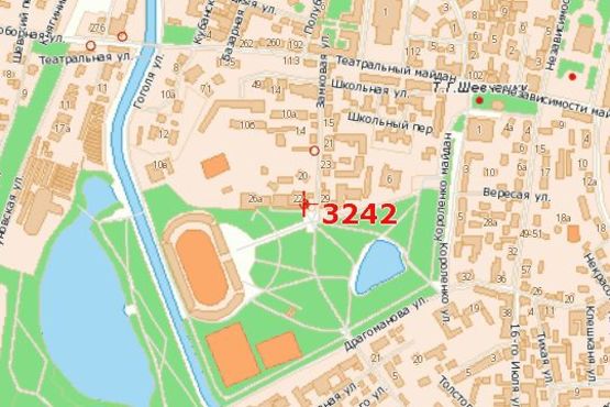 Схема рекламной плоскости по адресу Замкова вул., 22-а