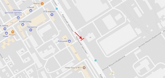 Схема рекламной плоскости по адресу Курский пр-т, напротив д.№102