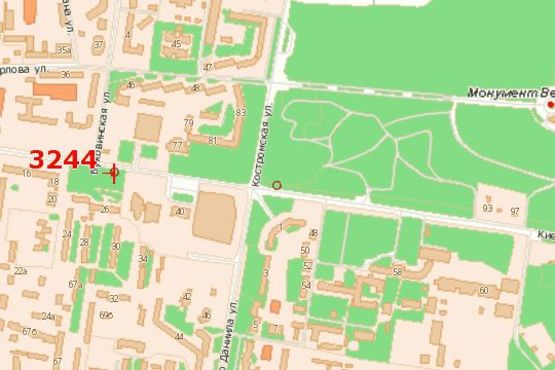 Схема рекламной плоскости по адресу Київська вул., 26