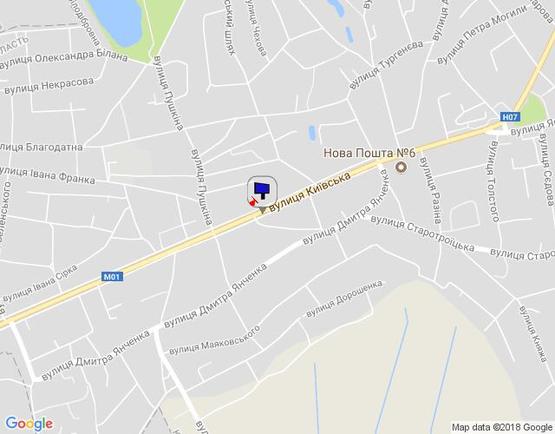 Схема рекламной плоскости по адресу м. Бровари, вул. Київська, 108