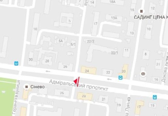 Схема рекламної площини за адресою Адмиральский пр., 23 [20 А]