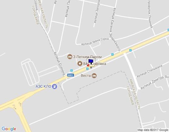 Схема рекламной плоскости по адресу м. Бровари, вул. Київська, 18