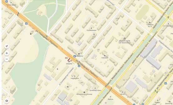 Схема рекламной плоскости по адресу 321_ул Победы /Сталеваров (рядом 6 Горбольница, Медицинский университет, остановки городского транспорта)